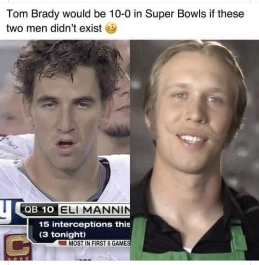 Lol – E.Manning and N.Foles always catch zingers for knocking off the GOAT #NFL #Football #NFLFootball #NFLNews #NFLMemes #Sports #XZEmpire #XZSports #EliManning #NickFoles #SuperBowl #TomBrady